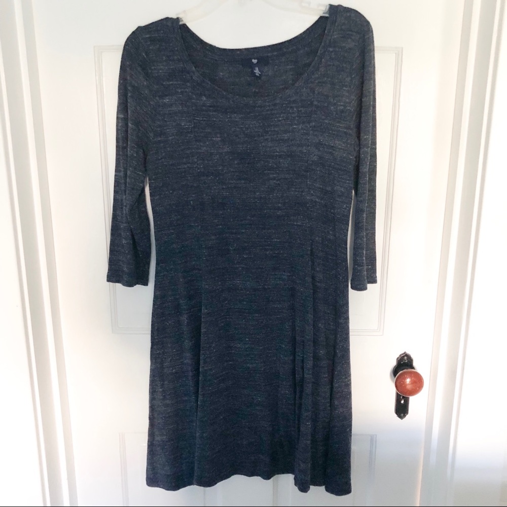 GAP 3/4 Sleeve Navy Swing Dress - Knit Fabric